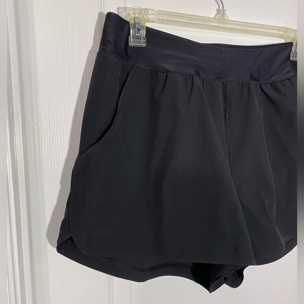 Lands' End 3” Quick Dry Elastic Waist Board Swim Cover-up Shorts Black 16W